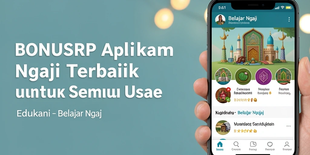 Tampilan antarmuka BONUSRP untuk belajar mengaji dengan fitur interaktif.