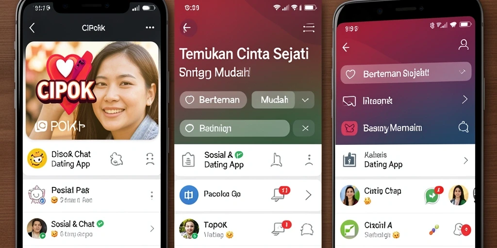 Antarmuka CIPOK yang modern dan mudah digunakan untuk kencan.