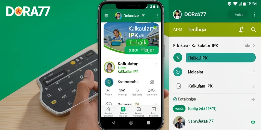 Tampilan antarmuka DORA77 dengan fungsi Kalkulator IPK yang sederhana dan efektif.