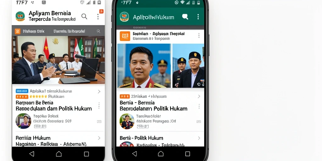 Antarmuka aplikasi F7F7 dengan berita dan analisis politik hukum.