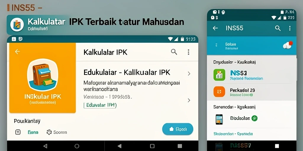 Tampilan antarmuka pengguna aplikasi Kalkulator IPK INS55.
