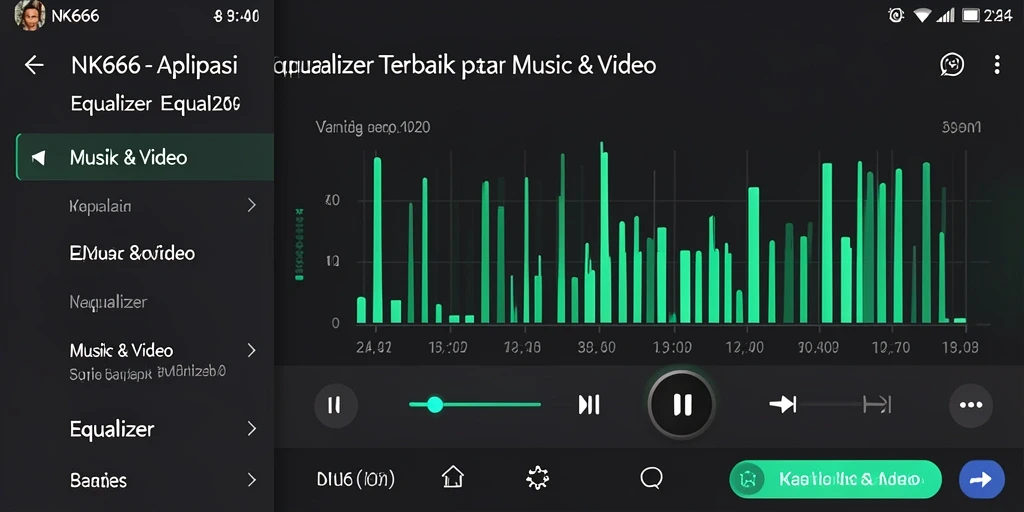 Antarmuka NK666 yang modern dan intuitif untuk pengaturan Equalizer.